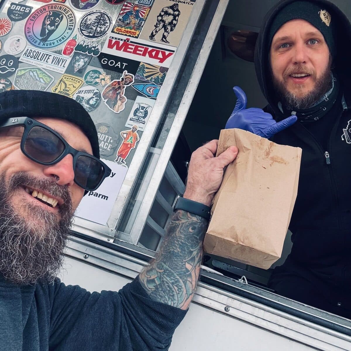 The Bayou Smokehouse crew at the truck window